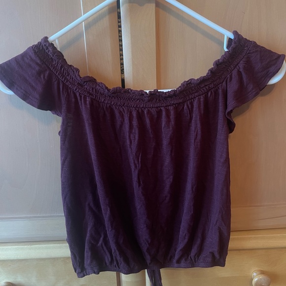 Aeropostale Maroon Off the Shoulder Top Size XS - Picture 5 of 6